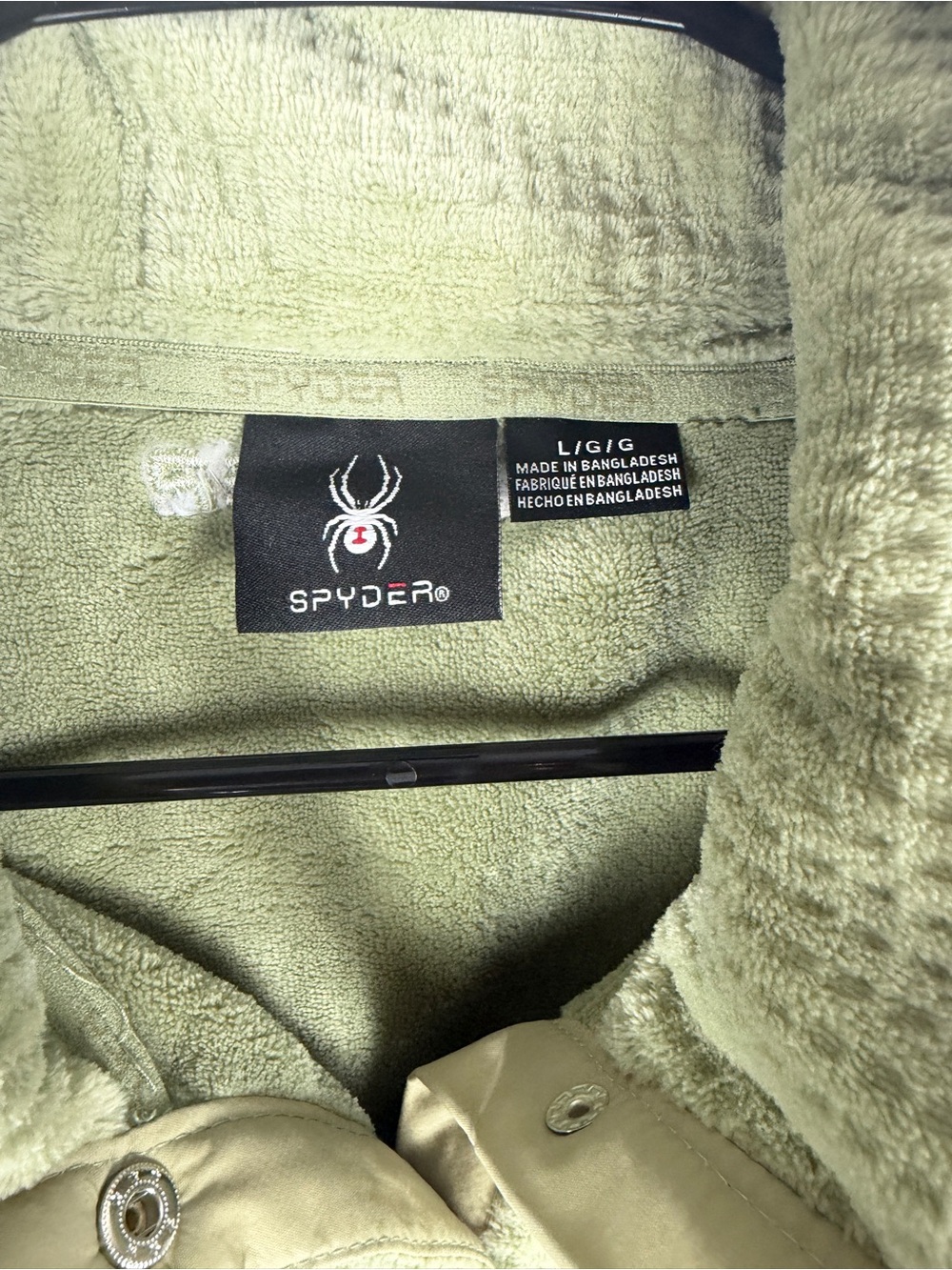 Spyder Women’s Sage Green Waffle Fleece Pullover Half Snap Pockets - Picture 3 of 9